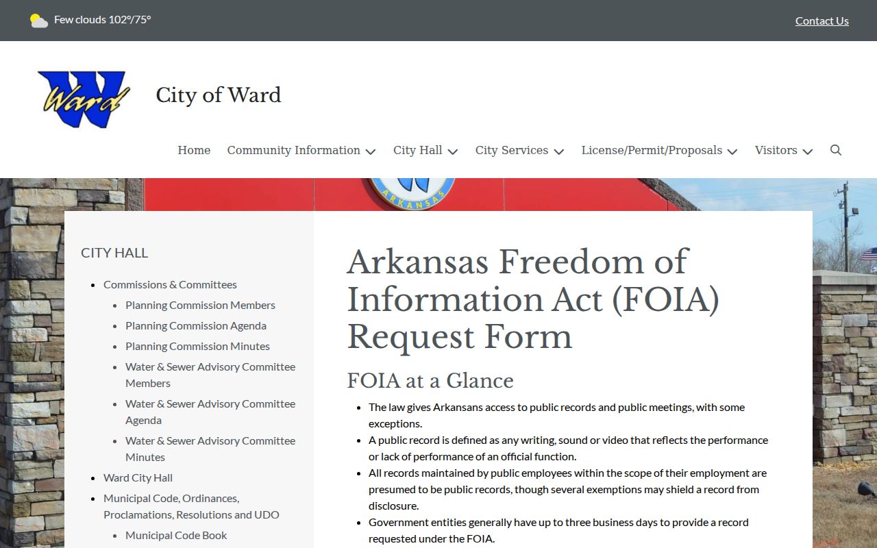 Ward FOIA access for Ward warrant records